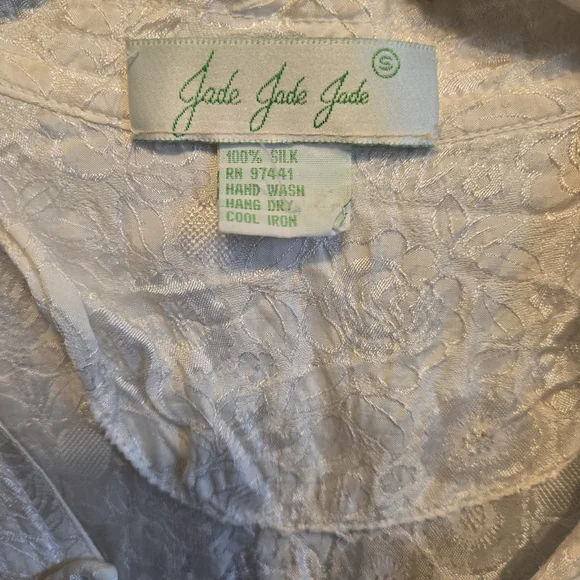 VINTAGE 100% SILK ASIAN Shirt S-S - Picture 3 of 3